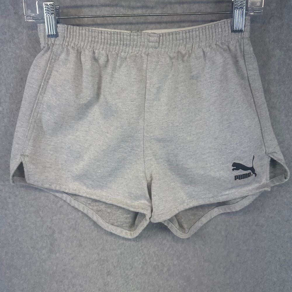 Puma Shorts Girls Size Medium Cotton Blend Pull On Elastic Waist Sweat Athletic